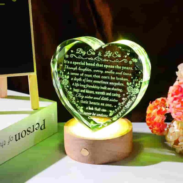 Unique Sister Birthday Gift - Crystal Heart Keepsake – Image 3