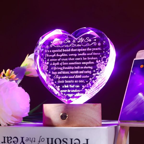Unique Sister Birthday Gift - Crystal Heart Keepsake – Image 4