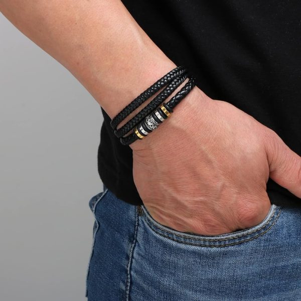 Multi-layer Braided Leather Bracelet For Men - Perfect Gift For Son – Image 3