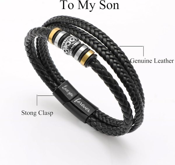 Multi-layer Braided Leather Bracelet For Men - Perfect Gift For Son – Image 5