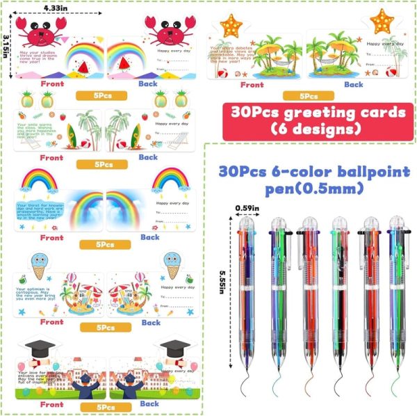 30-pack Multicolor Pen & Cards - End-year School Gift Set - Imagen 3