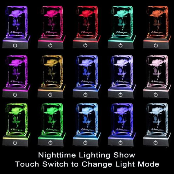 Best 3d Rose Crystal Nightlight For Valentines & Anniversaries - Imagen 2