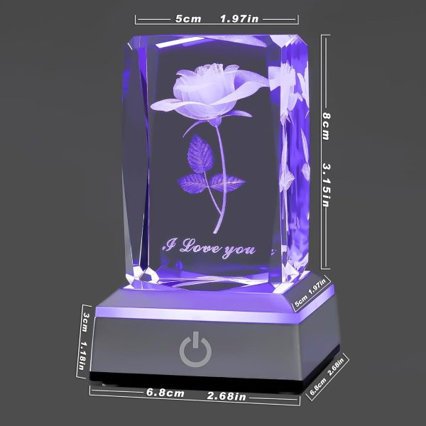 Best 3d Rose Crystal Nightlight For Valentines & Anniversaries - Imagen 5