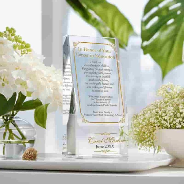 Best Personalized Crystal Retirement Plaque For Teachers - Imagen 2