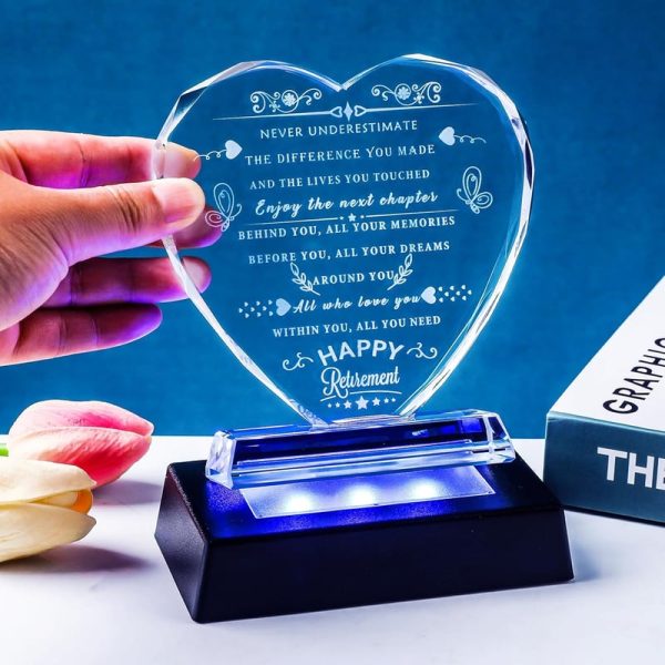Best Retirement Gift 2024 - Crystal Heart With Led For Women & Men - Imagen 3