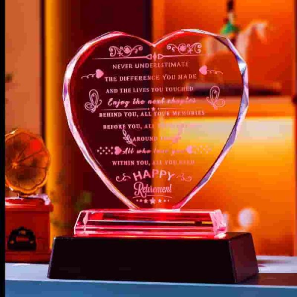 Best Retirement Gift 2024 - Crystal Heart With Led For Women & Men - Imagen 4