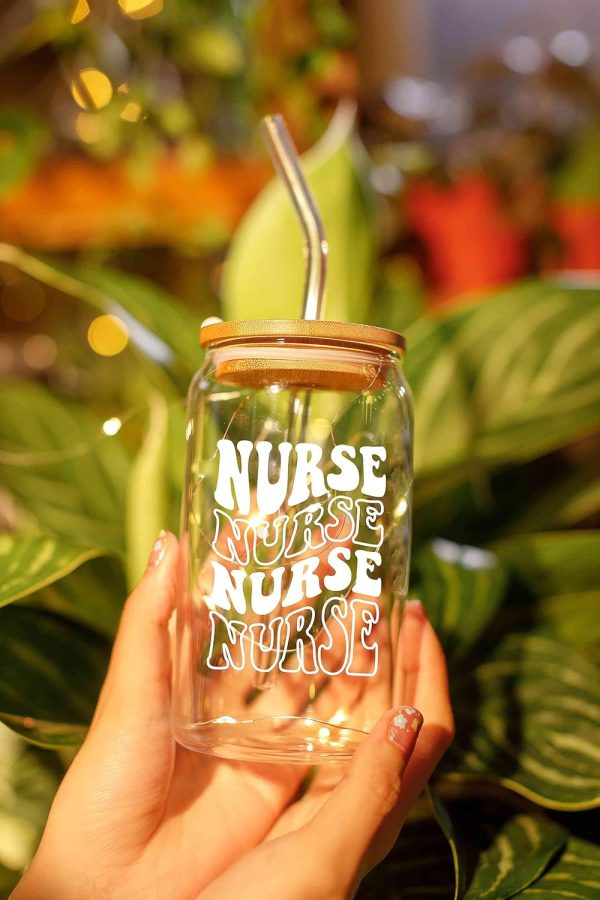 Best Nurse Gifts - 16 Oz Coffee Glass For Women & Students - Imagen 2