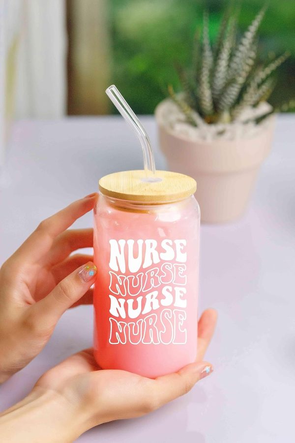 Best Nurse Gifts - 16 Oz Coffee Glass For Women & Students - Imagen 4