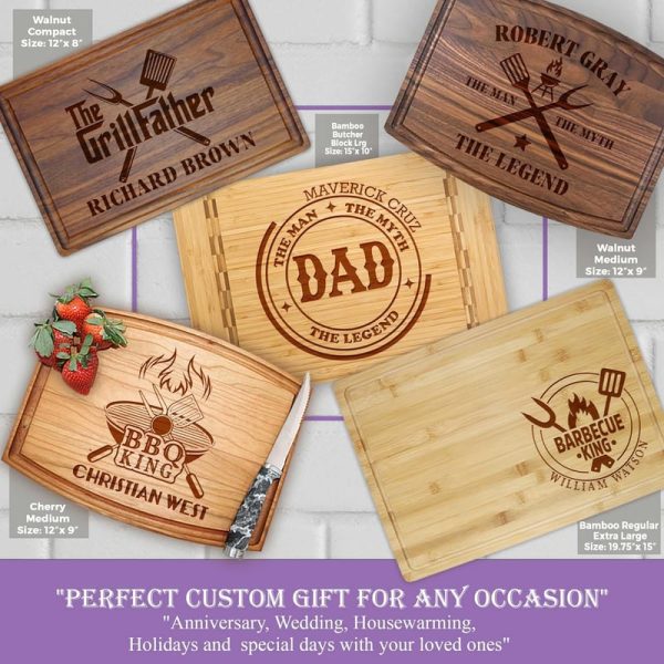 Best Personalized Wooden Cutting Board For Dad - Custom Bbq Gift - Imagen 2