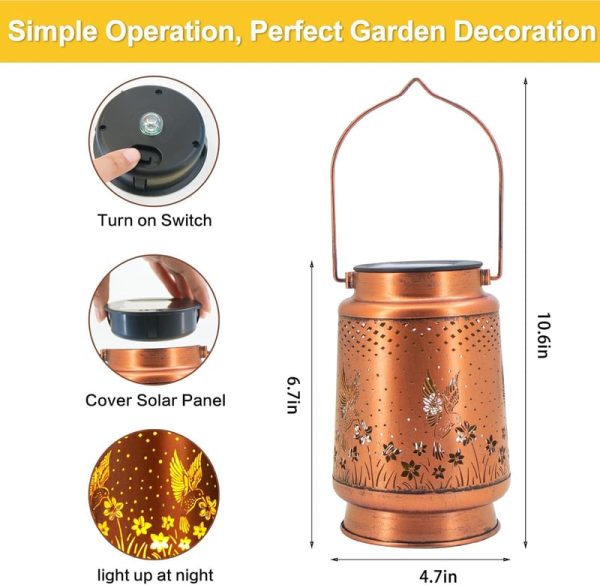 Best Hummingbird Solar Lantern - Waterproof Led Garden Decor Gift - Image 5