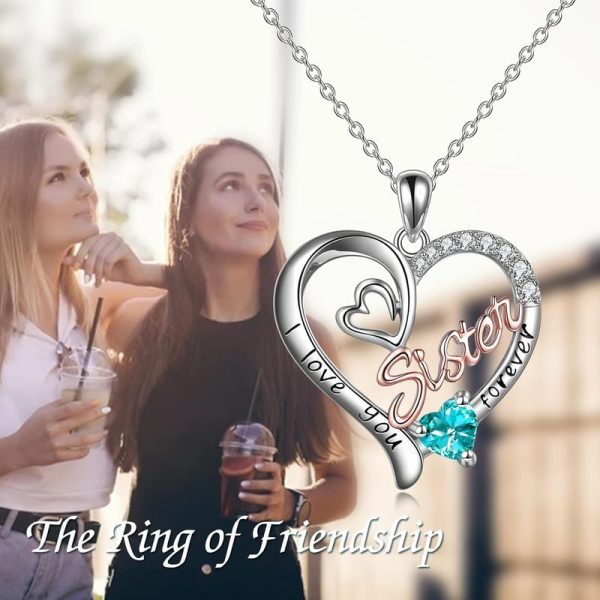 Best 925 Silver Sister Necklace - Birthstone Jewelry Gift – Image 3
