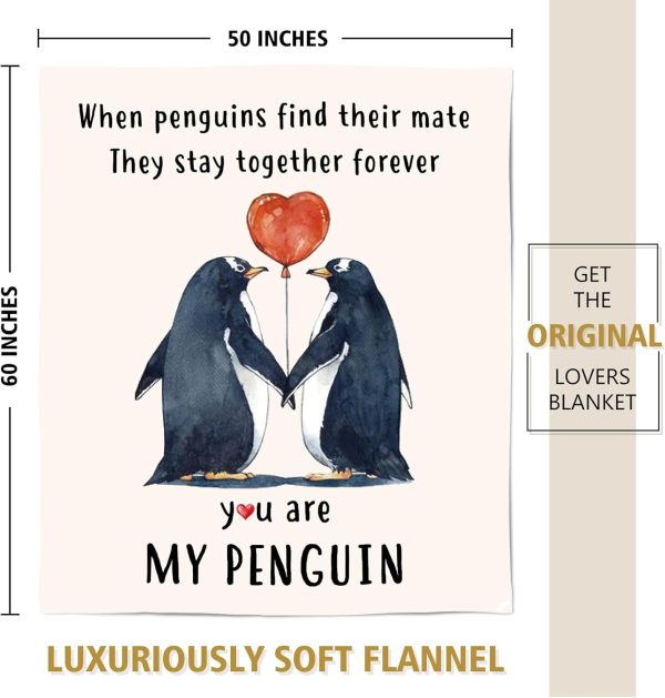 Romantic Penguin Blanket - Best Gift For Couples - Imagen 2