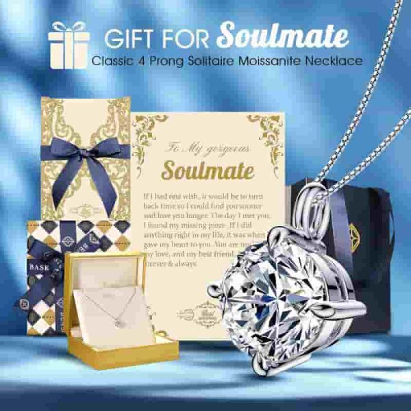 Best Moissanite Pendant Necklace For Wife Or Girlfriend - Sterling Silver – Image 3