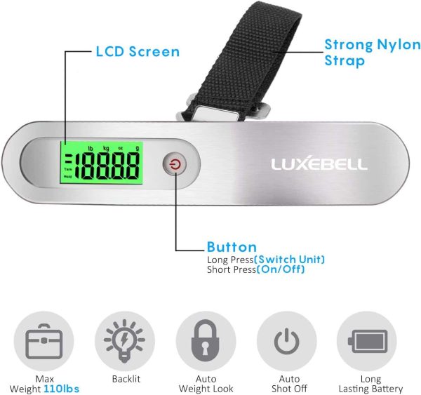 Traveler's Handheld Luggage Scale 110lbs – Image 2