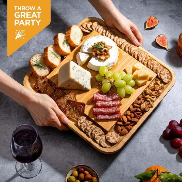 Bamboo Cheese Board Set: Housewarming, Wedding Gift - Imagen 2
