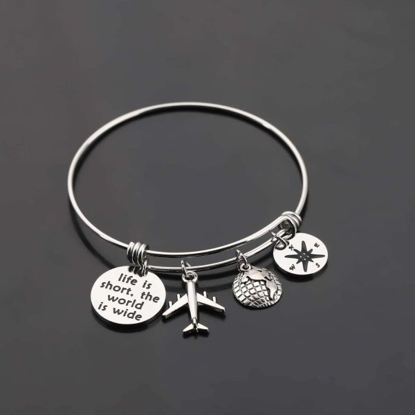 Gzrlyf Wanderlust Journey Bracelet Travel Gift Jewelry - Imagem 3