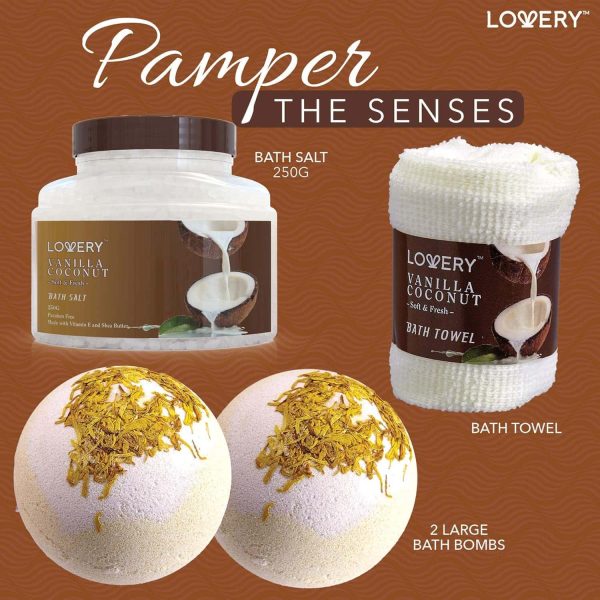 Vanilla Coconut Spa Basket: Luxurious Skincare Set - Imagen 3