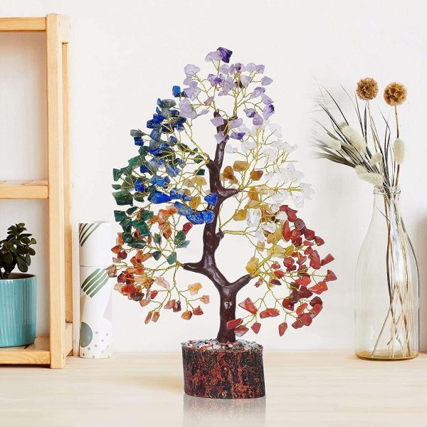 Yatskia Chakra Tree Crystal Healing Stones Gift Décor – Image 2