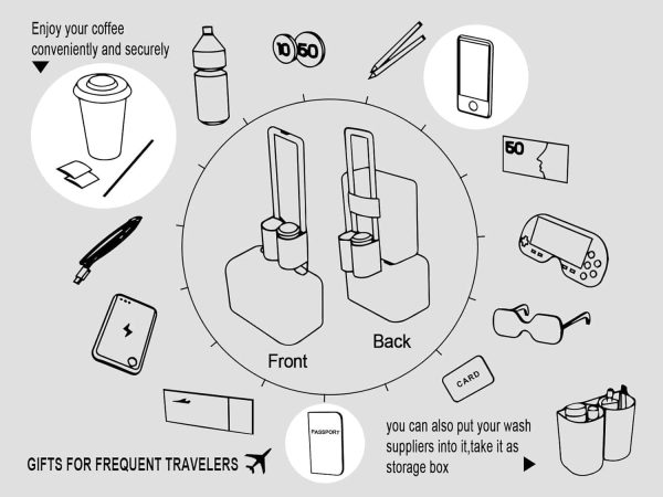 Riemot Travel Cup Holder Coffee Carrier Black - Image 3