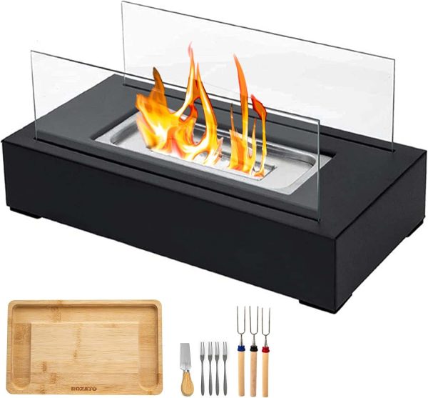 Tabletop Mini Fireplace Smores Kit Indoor Outdoor Decor