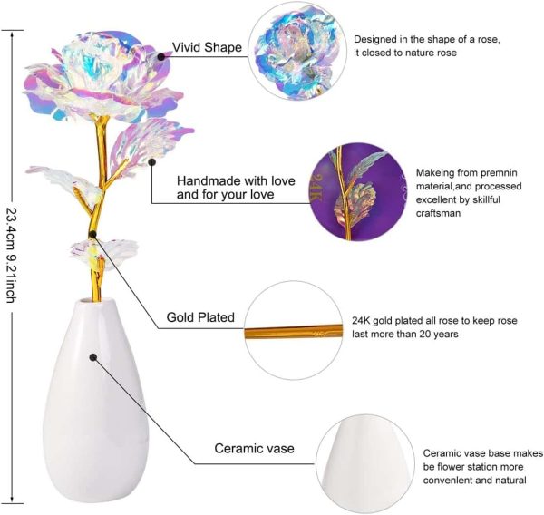 Mother's Day Gift: Artificial Rose With Vase - immagine 3