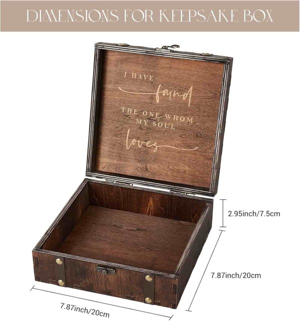 Aw Bridal Wedding Memory Box Wood Keepsake Gift – Image 3