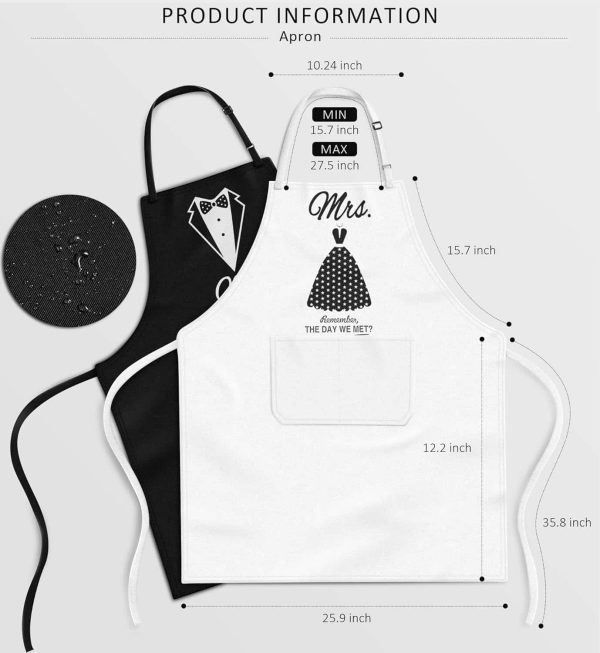 Couple Aprons Anniversary Bridal Wedding Gift Set - 画像 (3)