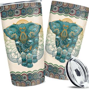 Elephant Mandala Travel Mug Stainless Steel|gift Idea