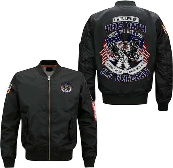 Us Veteran Pride Jacket Oath – Image 2