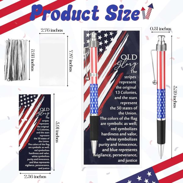 Patriotic American Flag Pens Bookmarks Veterans Gifts - immagine 3