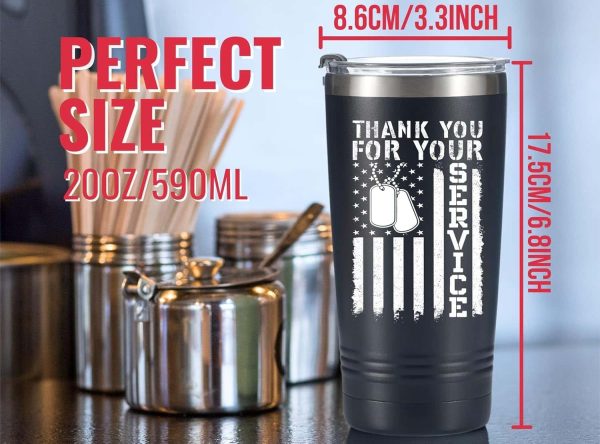 Veteran Military Appreciation Tumbler 20oz Black – Image 2
