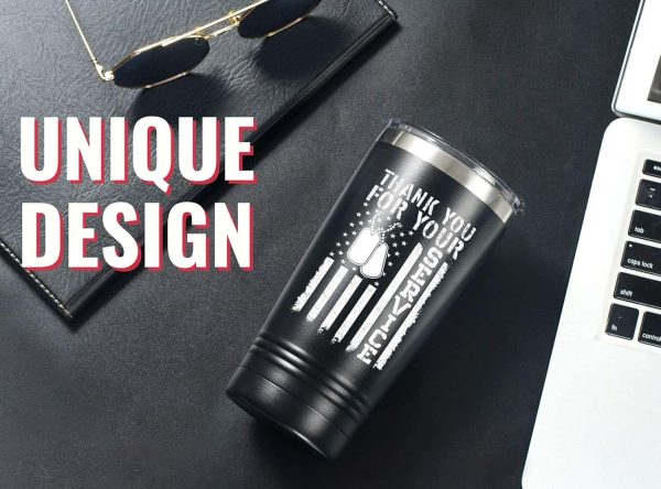 Veteran Military Appreciation Tumbler 20oz Black – Image 3