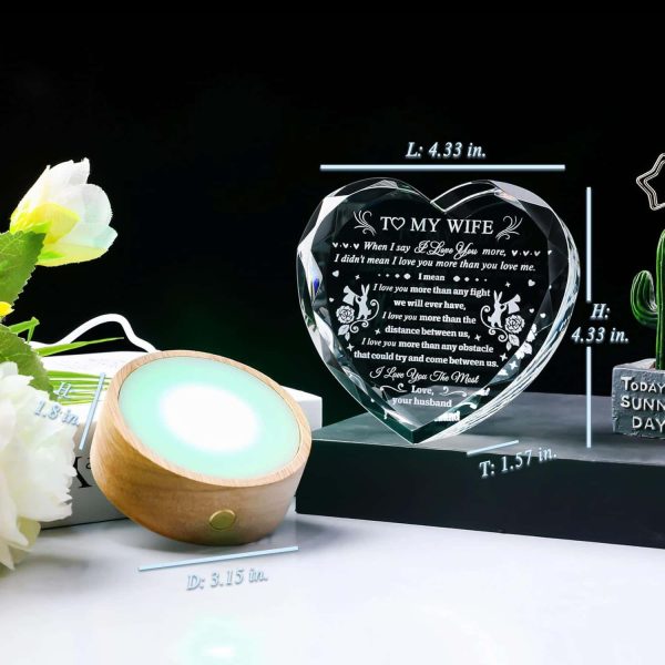 Romantic Crystal Heart Led Anniversary Gift Wife - Imagen 2