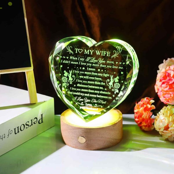 Romantic Crystal Heart Led Anniversary Gift Wife - Imagen 3
