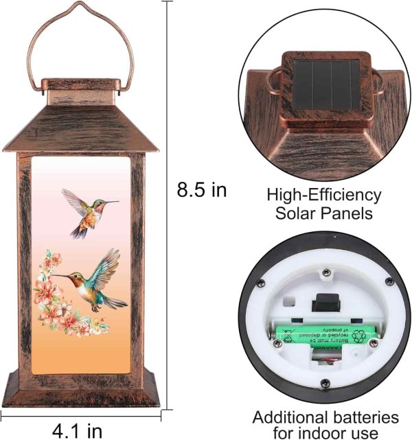 Solar Hummingbird Led Garden Lantern Decor - Imagem 3