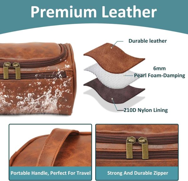 Personalized Leather Toiletry Bag For Men Engraved - Imagem 3